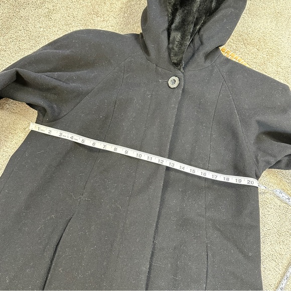 SOLD | Braetan Women’s Vintage Wool Long Coat Hooded Faux Fur Penny Lane Mob - Picture 11 of 15